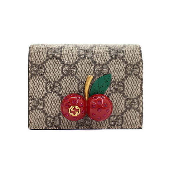 Gucci Coin Case Bill Wallet Supreme Cherry Bifold GG - Picture 1 of 5